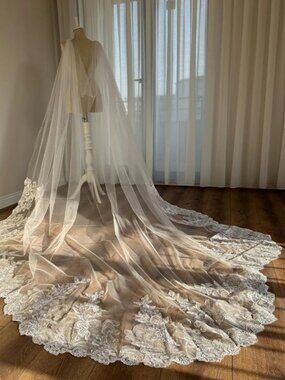 Cathredral Length Embroidered Bridal Cape